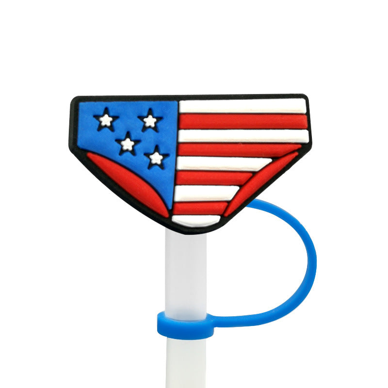 Wholesale 20pcs PVC Rainbow American Straw Tube Cap